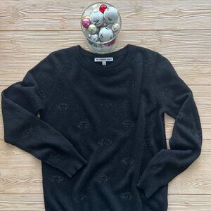 The Cashmere Project Black Beaded Eye Cashmere Crewneck Sweater | Size M